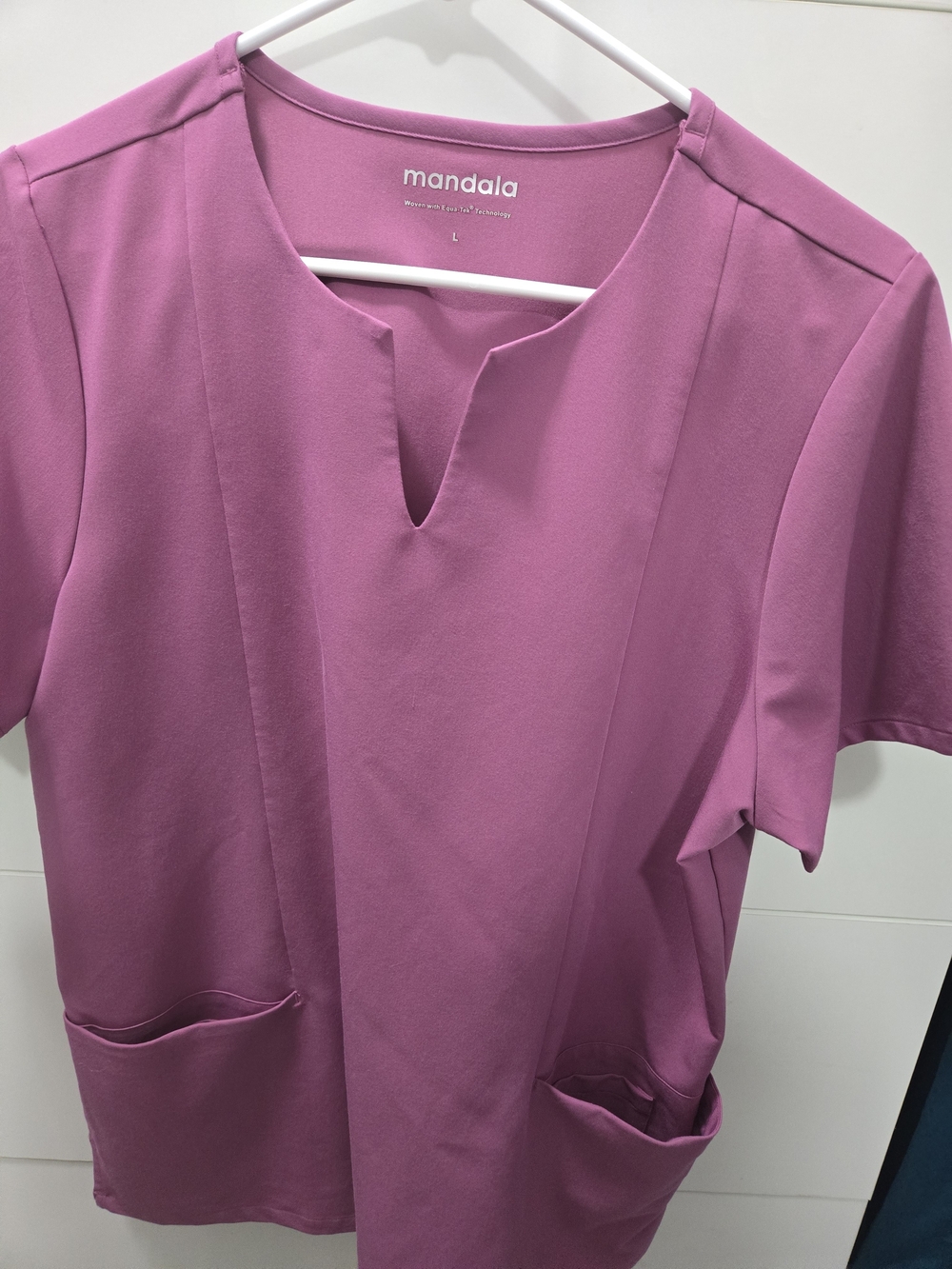 Mandala Women's Short Sleeve Notch Neck Top - Mauve - Picture 2 of 7